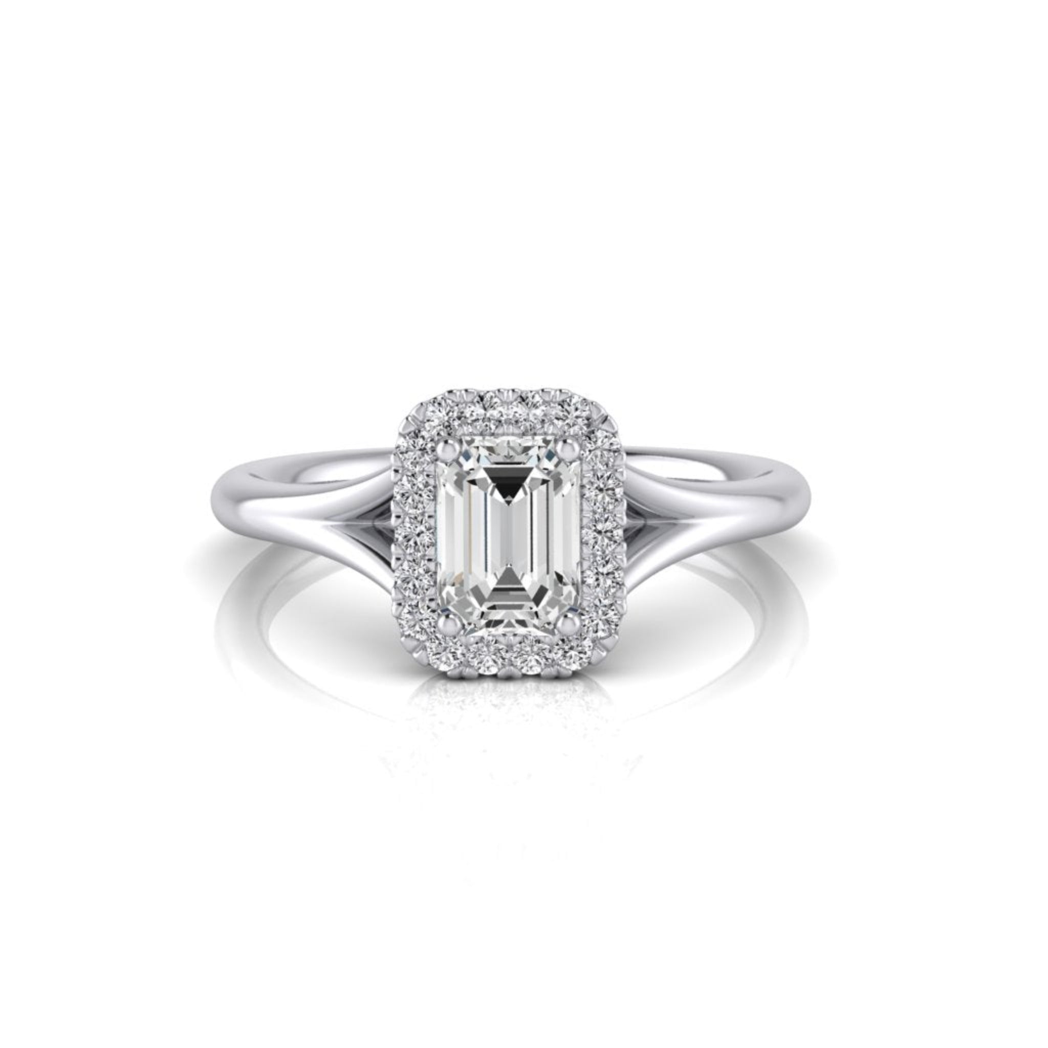 Allana Emerald Diamond Halo Ring